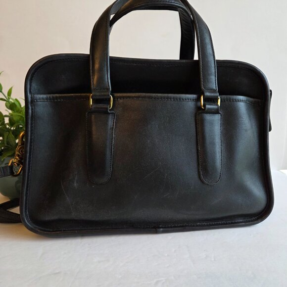 EUC & HTF Vintage Coach Skinny Flight Bag (#9706) in Black - Picture 6 of 13